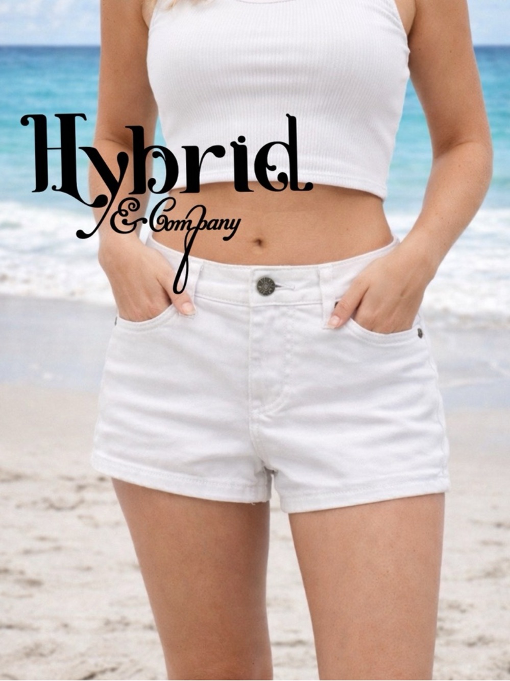 💙♥️🔥Hybrid & Co White Denim Shorts Size 5 | Classic Summer Jean Shorts
